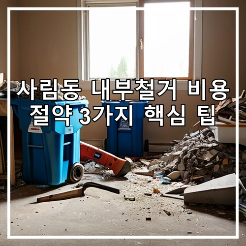 사림동 내부철거 비용 절약 3가지 핵심 팁