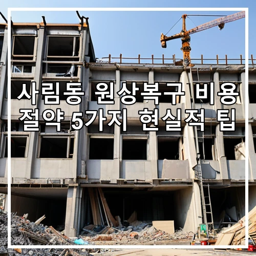 사림동 원상복구 비용 절약 5가지 현실적 팁