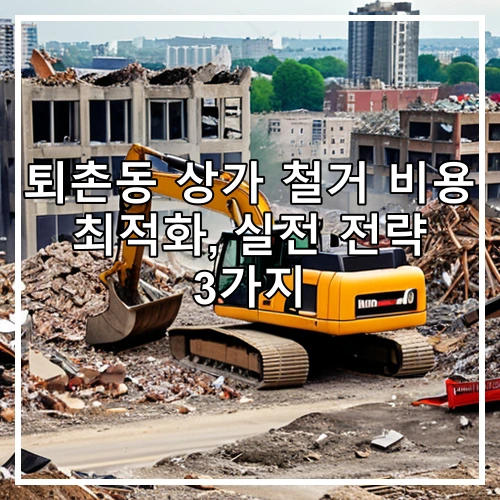 퇴촌동 상가 철거 비용 최적화, 실전 전략 3가지